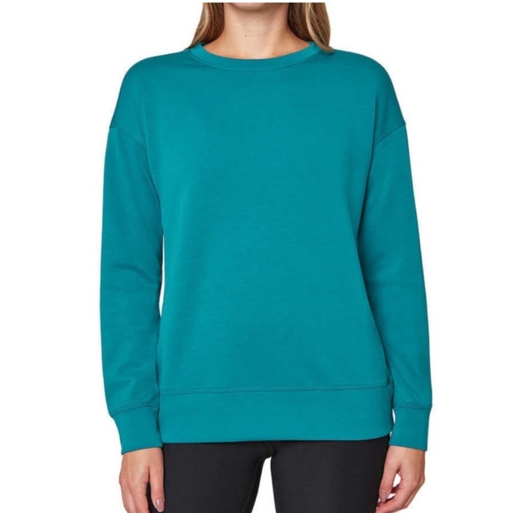 Mondetta Women's Teal Green Crew Neck Tunic Sweater Sweatshirt, Size S, NWT